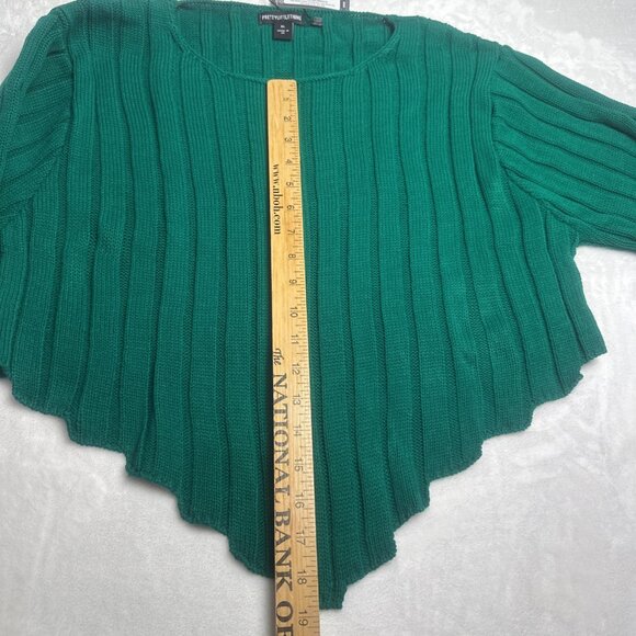 NWT~Pretty Little Thing Sz XL Cropped Cable Knit Dip Hem Sweater KELLY GREEN - Picture 11 of 16